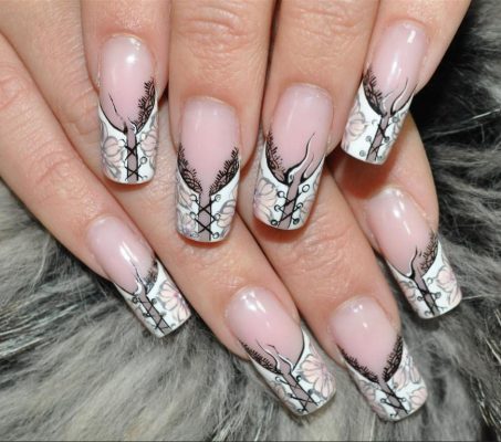 Френч с полосками 2023 техника выполнения и 80 фото