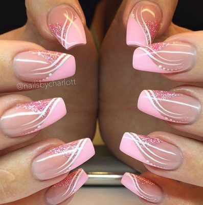 Френч с полосками 2023 техника выполнения и 80 фото