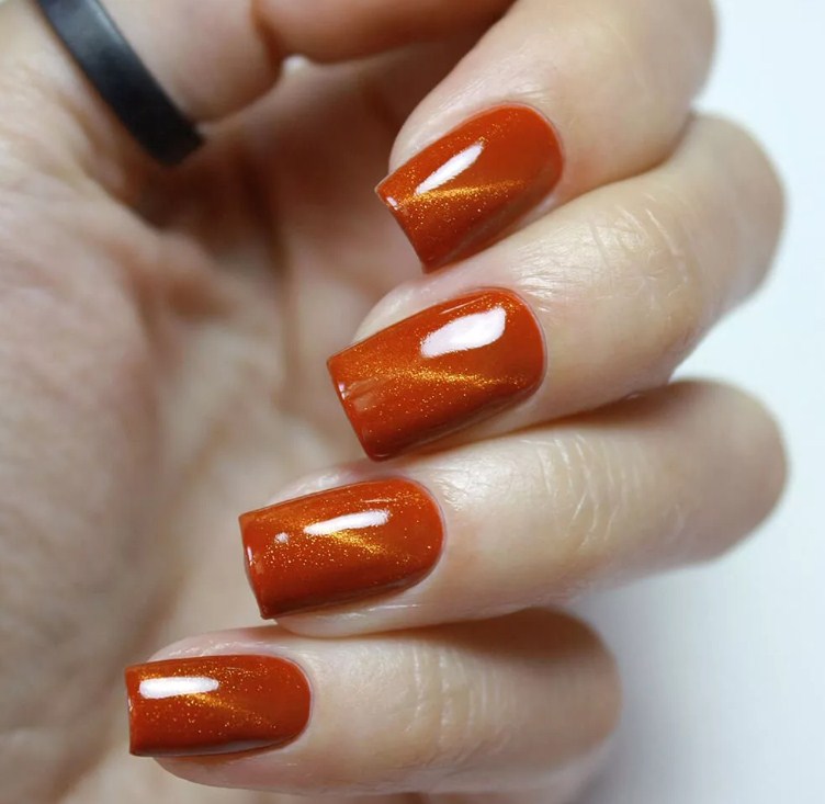 Оранжевое омбре и градиент на ногтях