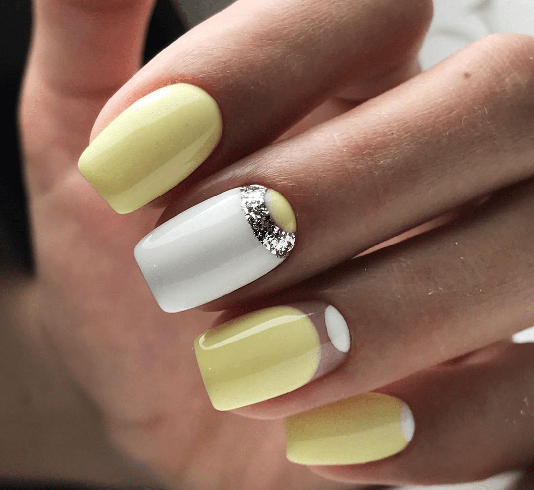 желто белые ногти фото