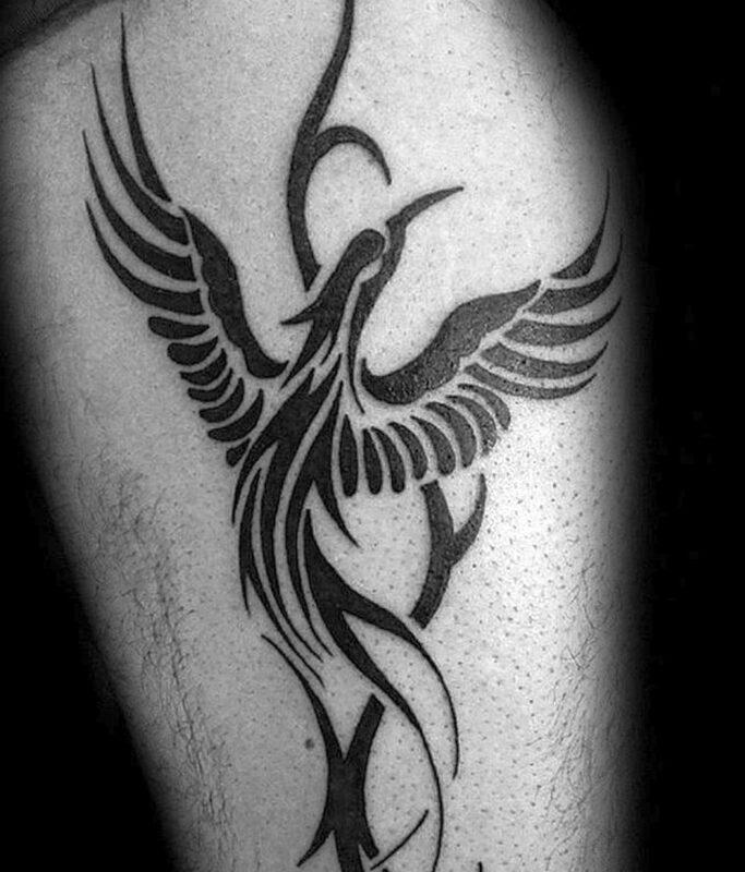 Эскизы мужских татуировок со смыслом Феникс