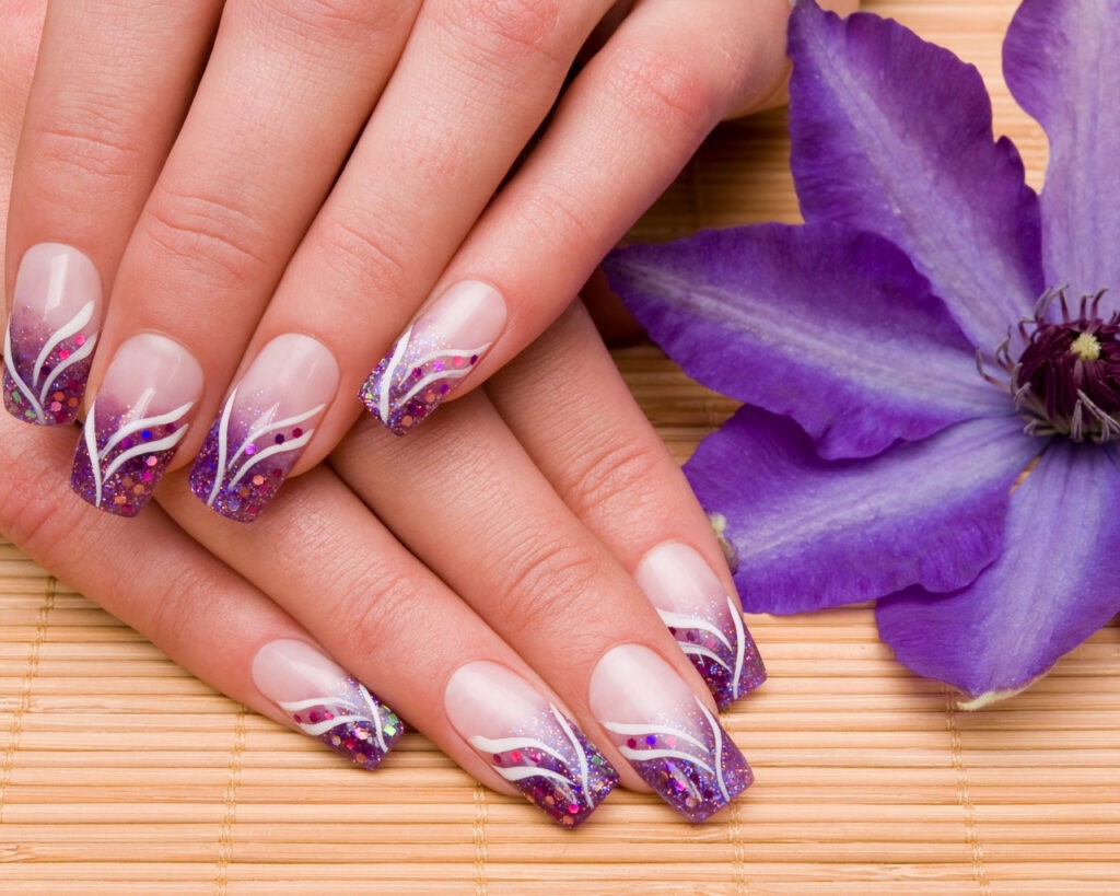 Цветной молочный френч Фиолетовый