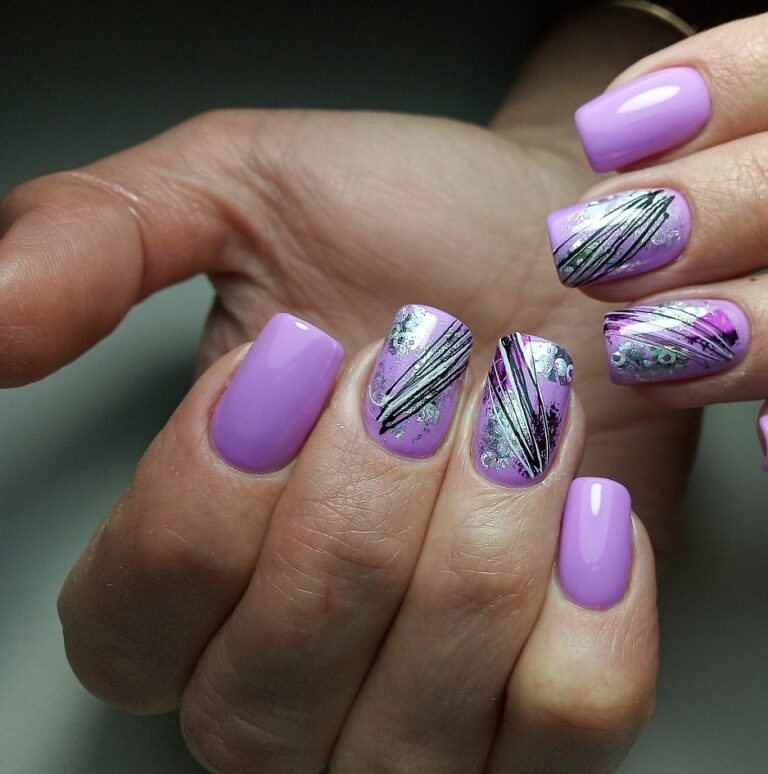 Цветной молочный френч Фиолетовый