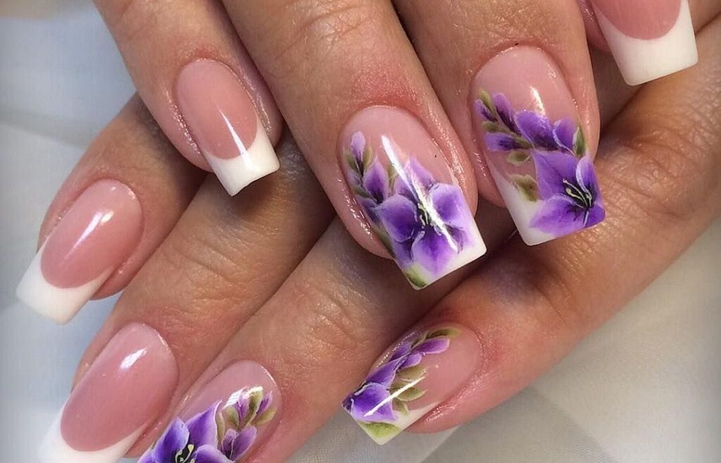 Цветной молочный френч Фиолетовый