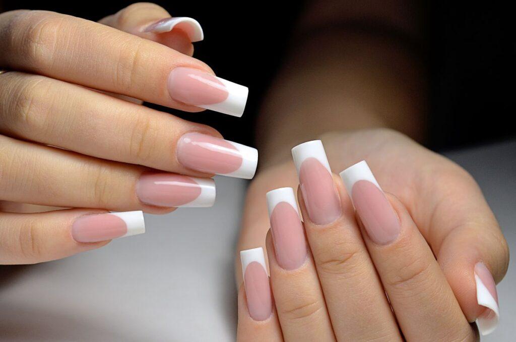 Молочный френч на разных формах ногтей Форма ногтей квадрат