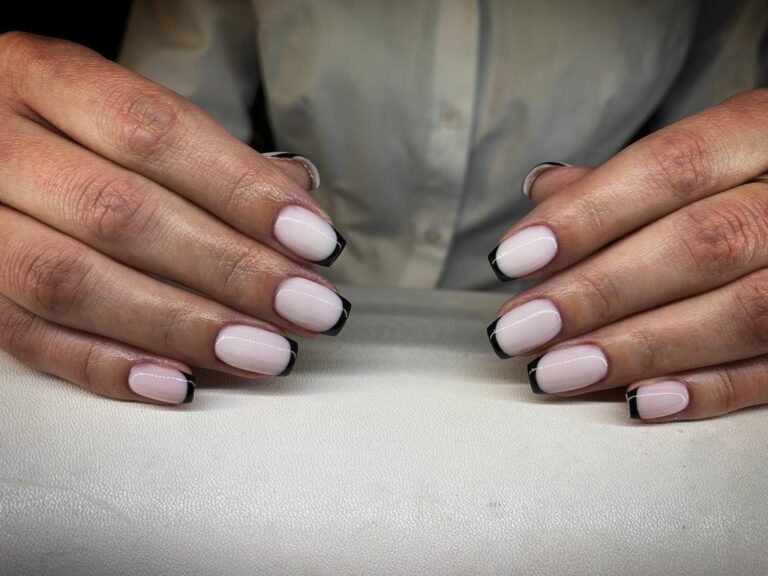 Молочный френч на разных формах ногтей Форма ногтей квадрат