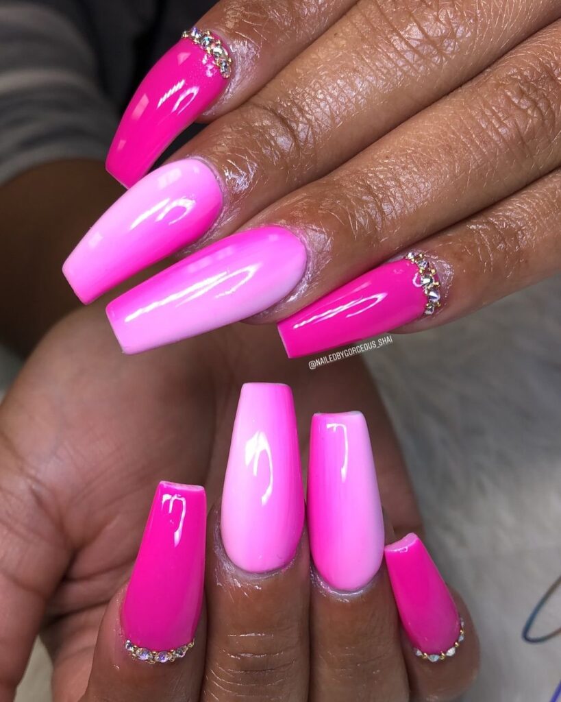 Цветной молочный френч Фуксия