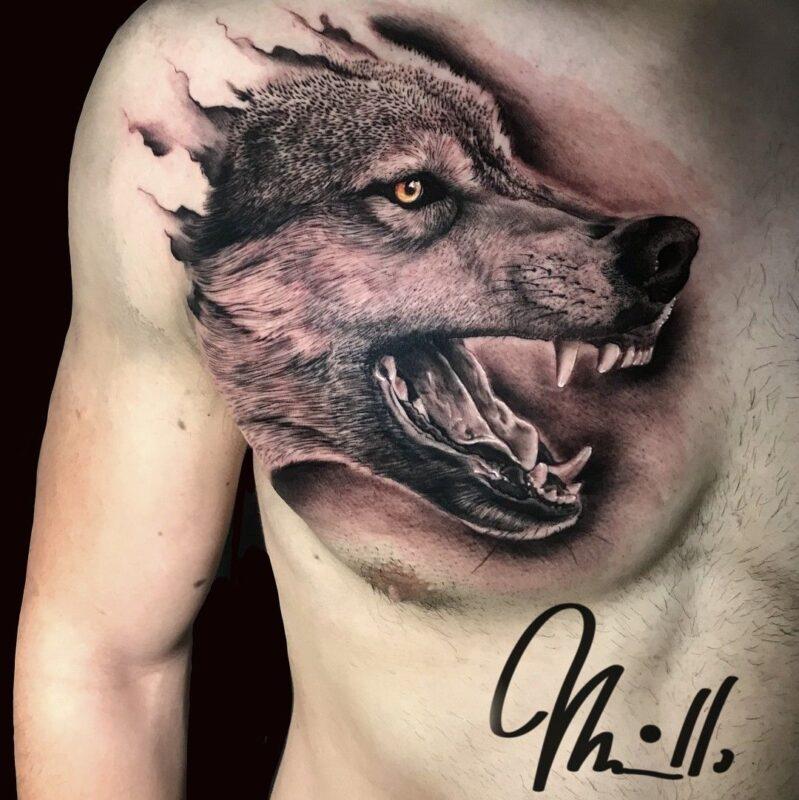 Какие татуировки у парней самые популярные волк