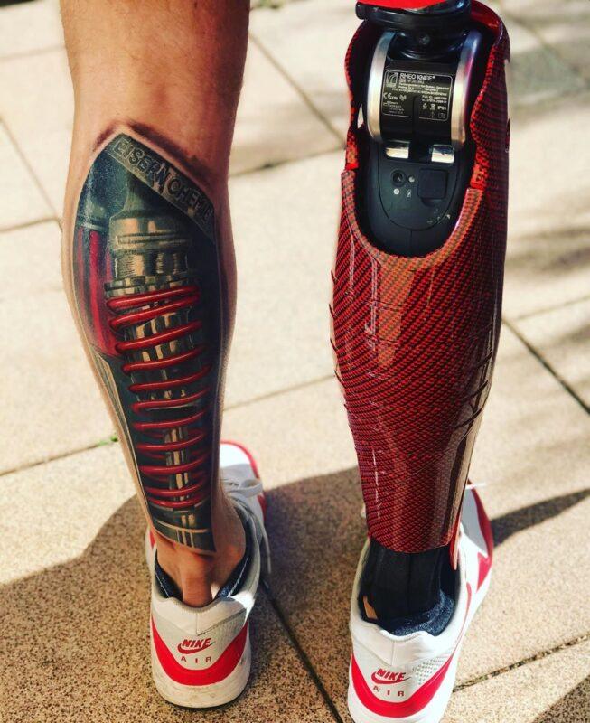 Эскизы тату для мужчин на разных частях тела На ноге