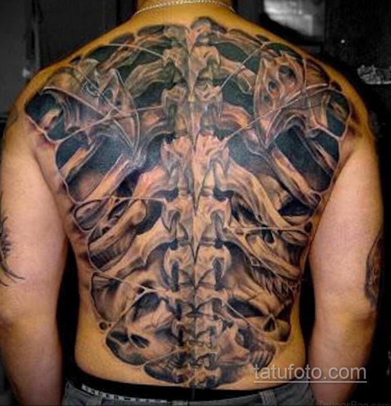 Эскизы тату для мужчин на разных частях тела На спине