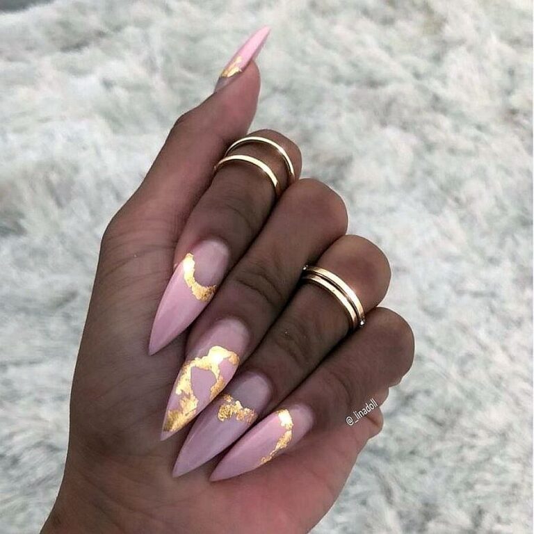 Нежный маникюр с дизайном С фольгой 