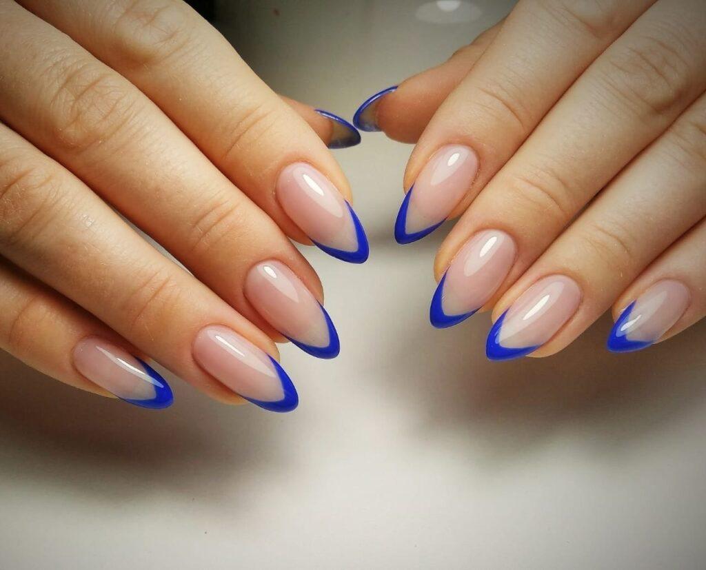 Молочный френч на разных формах ногтей Ногти миндаль