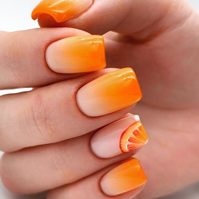 Цветной молочный френч Оранжевый