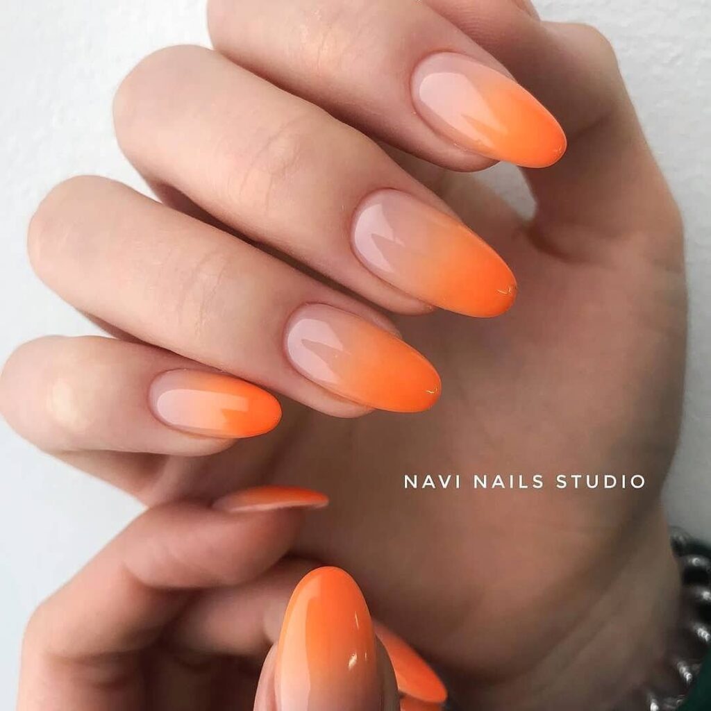 Цветной молочный френч Оранжевый