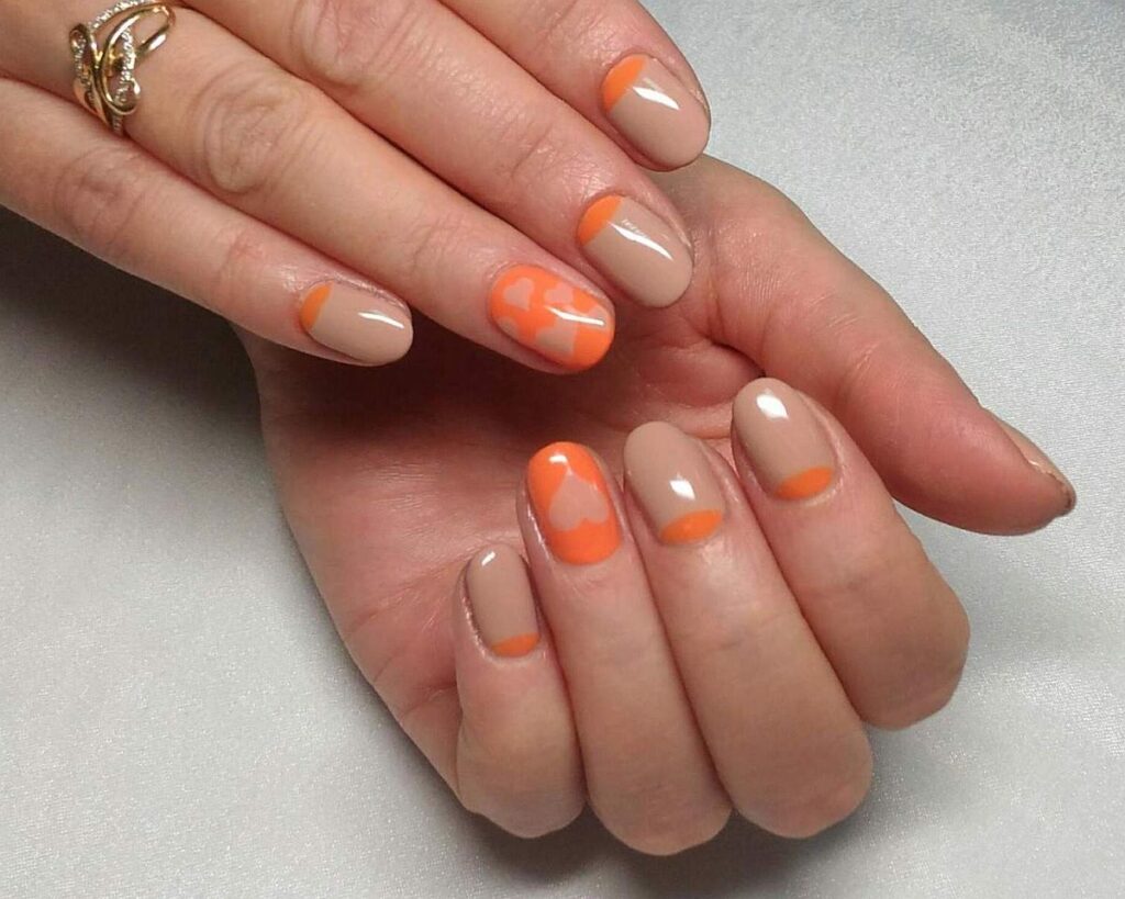 Цветной молочный френч Оранжевый