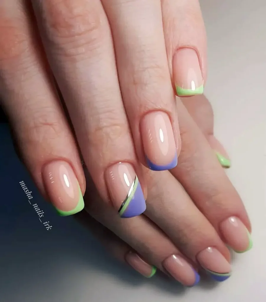 Разноцветный молочный френч