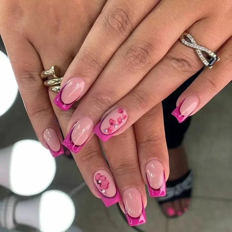 Цветной молочный френч Розовый