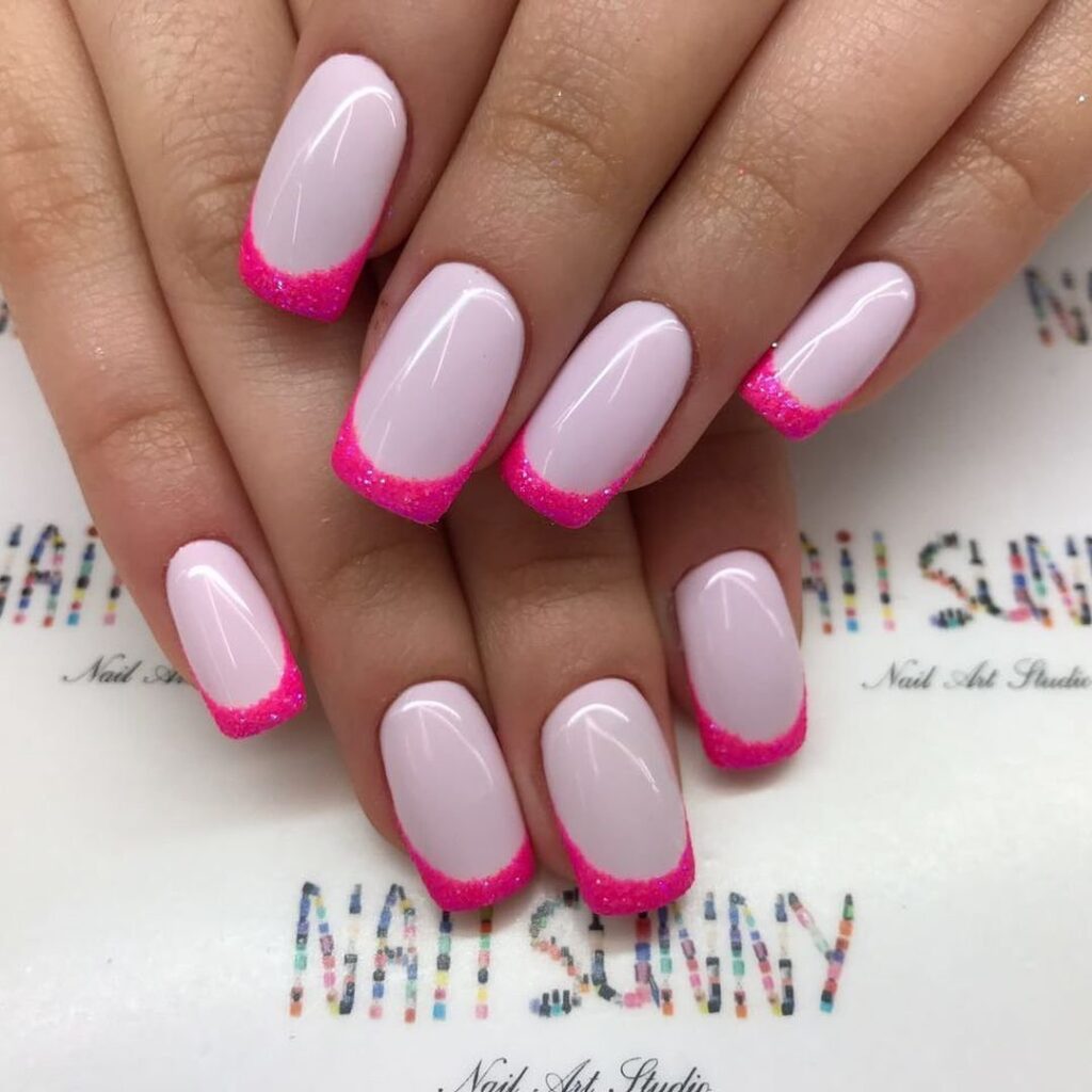 Цветной молочный френч Розовый