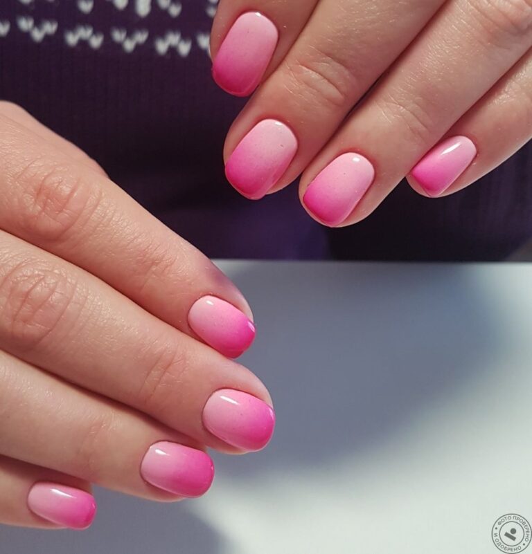 Цветной молочный френч Розовый