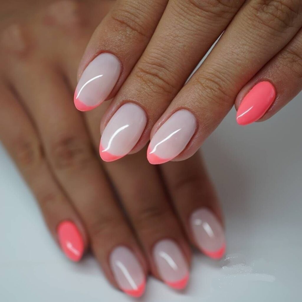 Цветной молочный френч Розовый