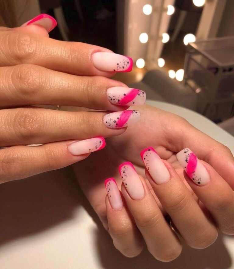 Цветной молочный френч Розовый