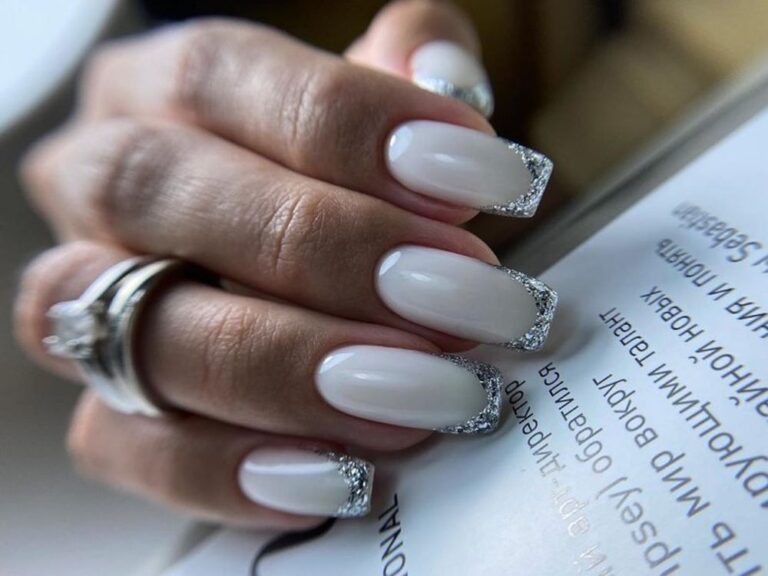 Цветной молочный френч Серебристый