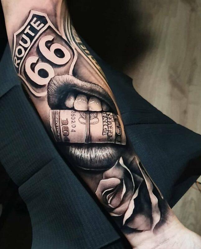 Крутые и современные эскизы мужских татуировок в 2023 Татуировка с деньгами