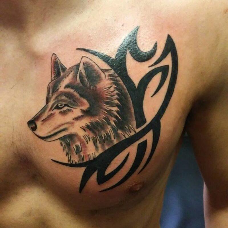 Эскизы мужских татуировок со смыслом Волк