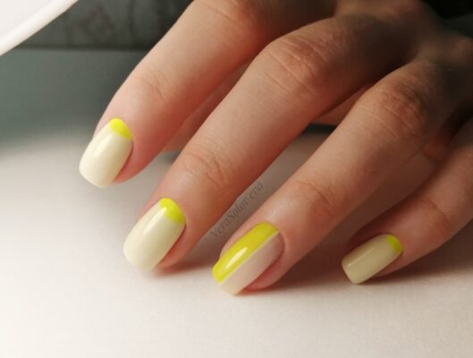 Цветной молочный френч Жёлтый